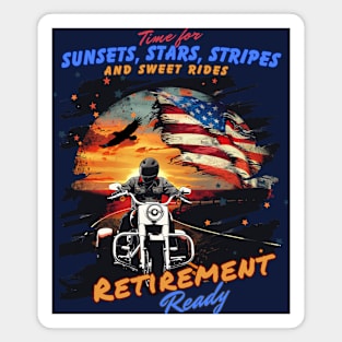 Retirement Ready | Motorcycle | Sunset Magnet